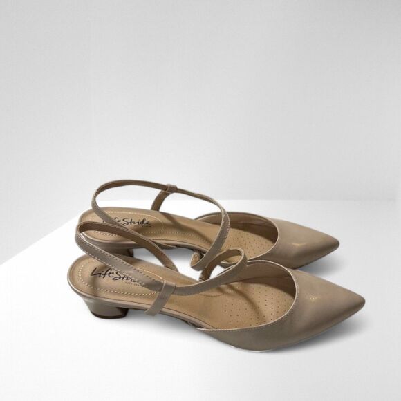 LIFESTRIDE "Minimalist" Taupe Slingback Pump, NWOT! Size 11 Life Stride - Picture 3 of 9